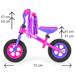 Milly Mally Rowerek biegowy DRAGON AIR Pink - kółka pompowane